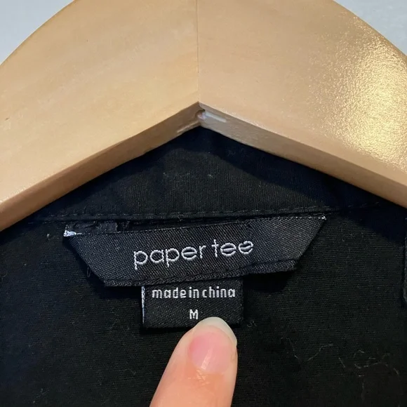 Women's Black Button-Down Top - Picture 3 of 6